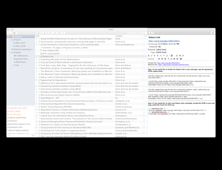 Robustifying Links With Zotero